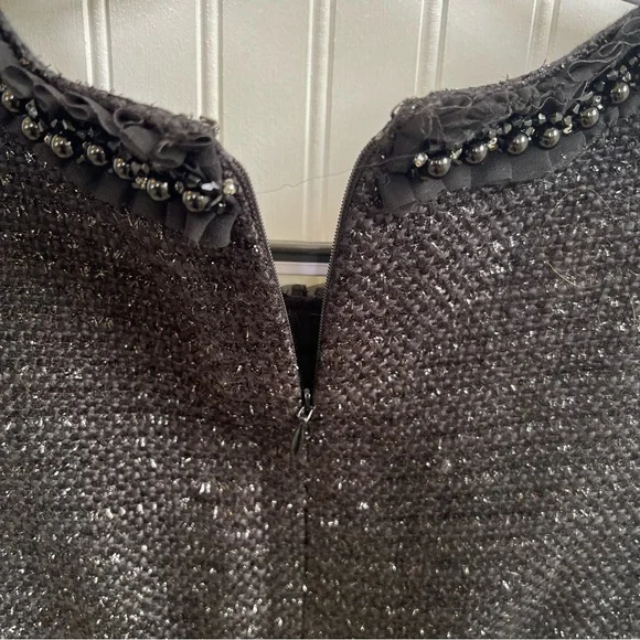 Talbots Black Sparkle Tweed Sheath Dress - Picture 7 of 8